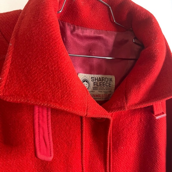SHARDIK FLEECE RAINMASTER 100% WOOL COAT INUIT RED COAT VINTAGE WOVEN COAT SMALL - Picture 10 of 13
